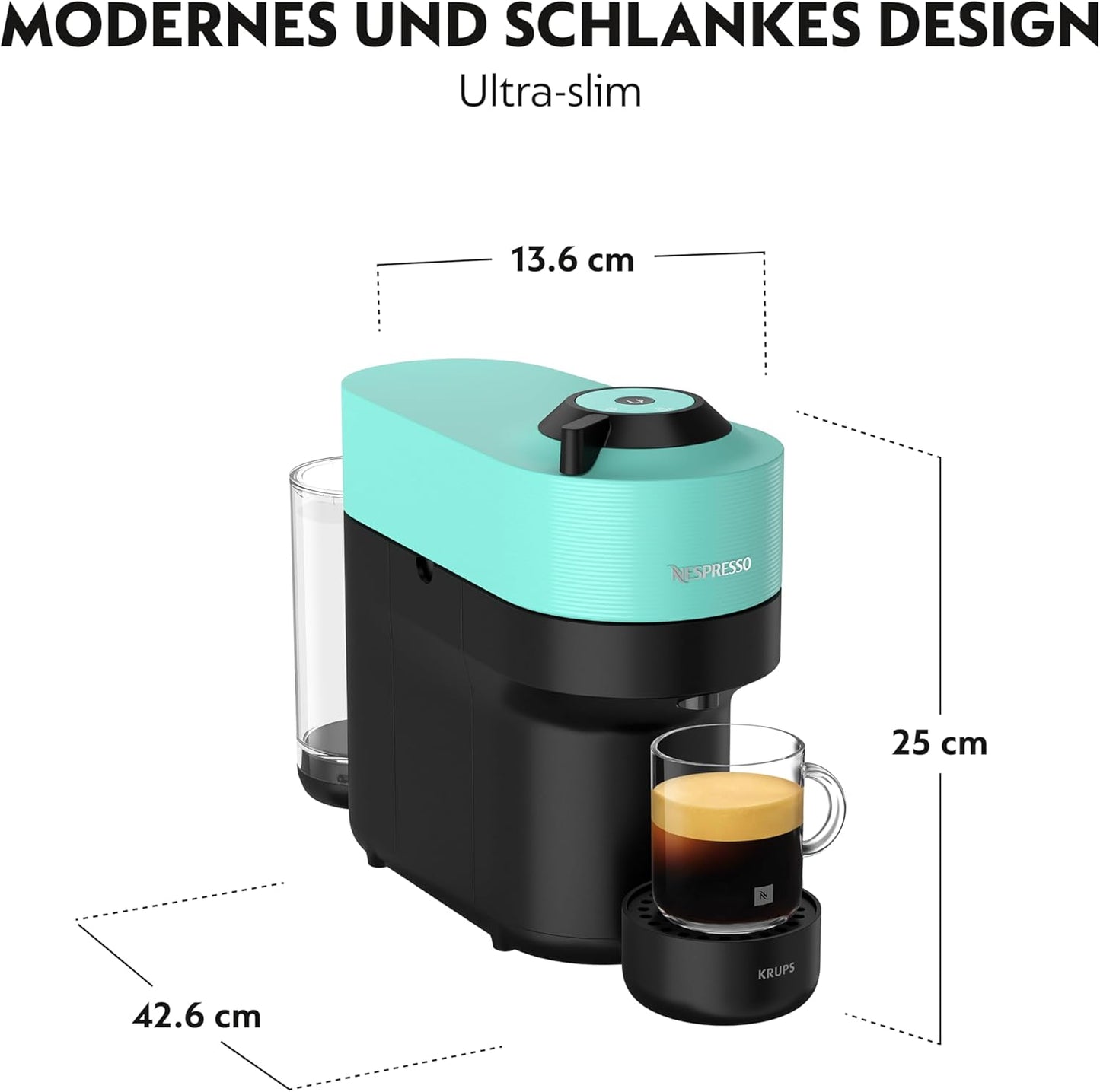 Krups Vertuo Pop Kaffeekapselmaschine mit One-Touch-System, XN9204 / Aqua Mint