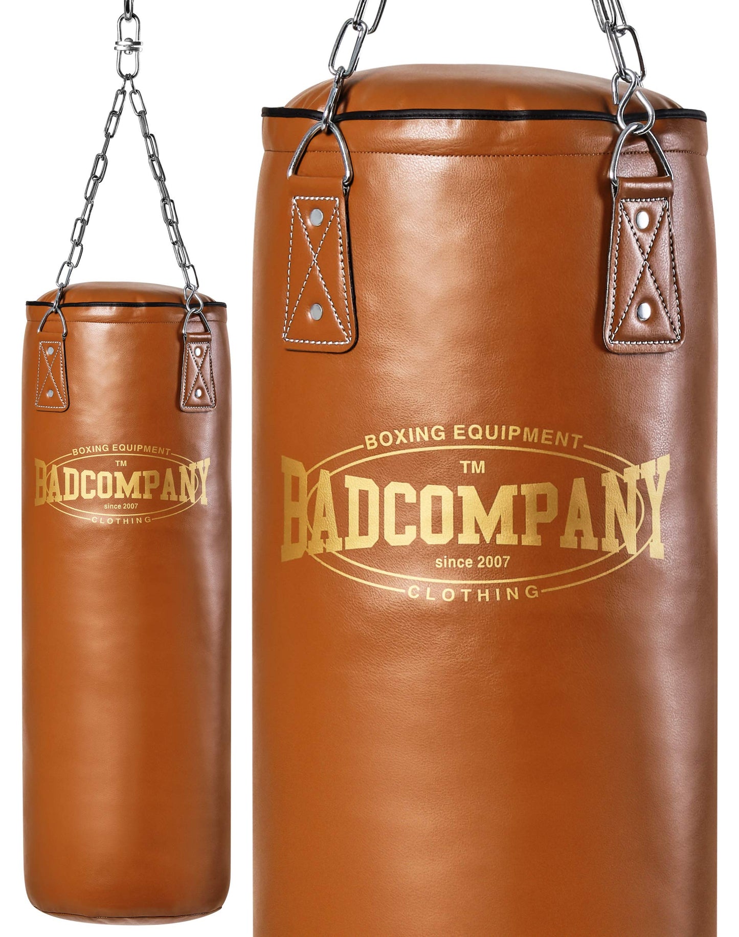 Retro Boxsack mit Stahlkette (ungefüllt, 120 x 35 cm), 120 x 35 cm ungefüllt