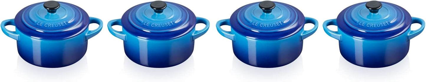 4er-Set Mini Cocottes, Blau