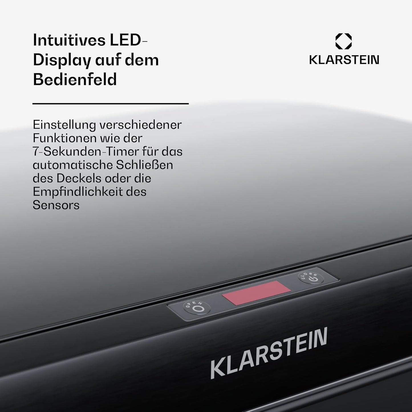 Sensor-Mülleimer mit Soft-Close, 50 L Schwarz