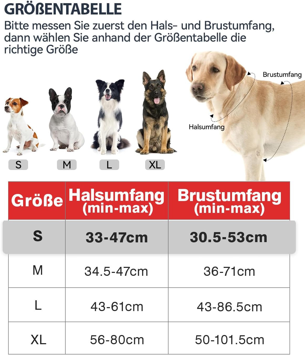 Reflektierendes Hundegeschirr, S (1er Pack) Rot