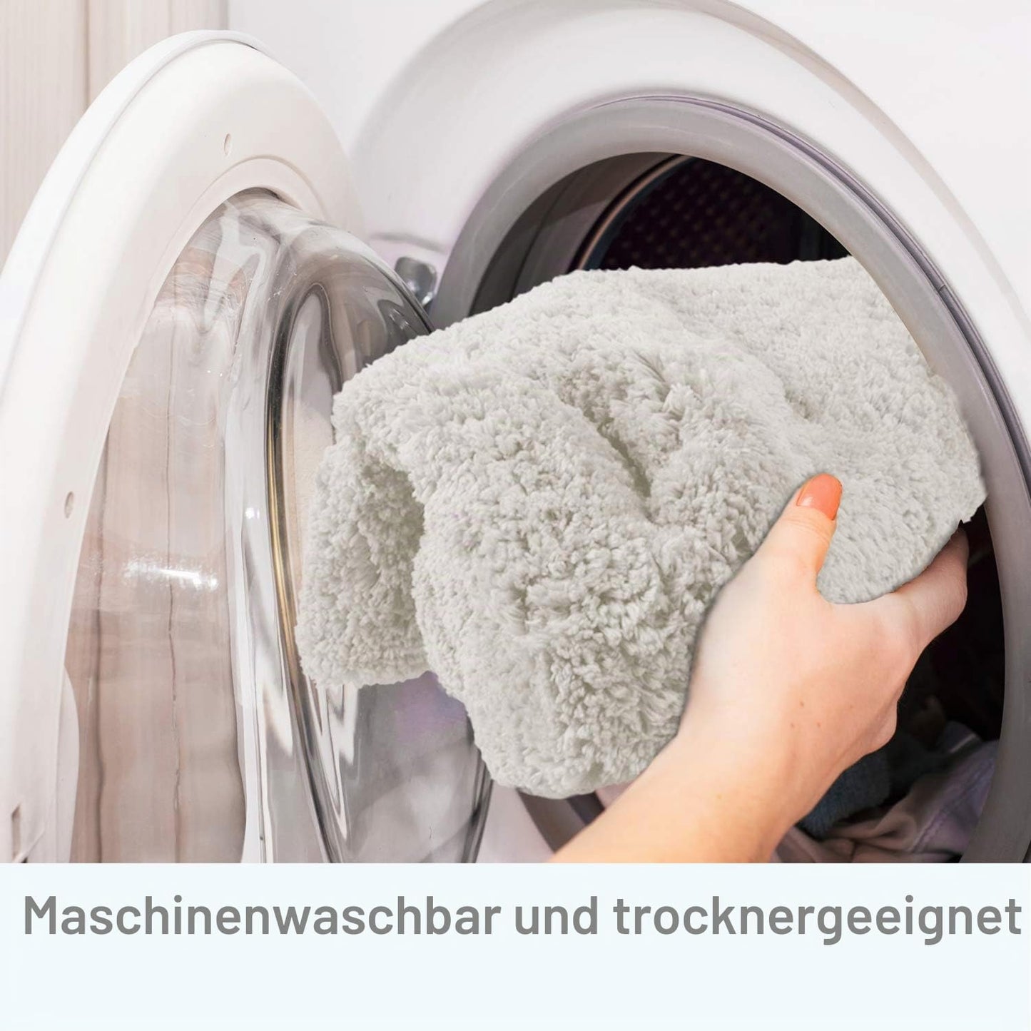 Rutschfester Hochflor-Badteppich, 60x90 cm, 60 x 90 cm (Rechteckig) Beige