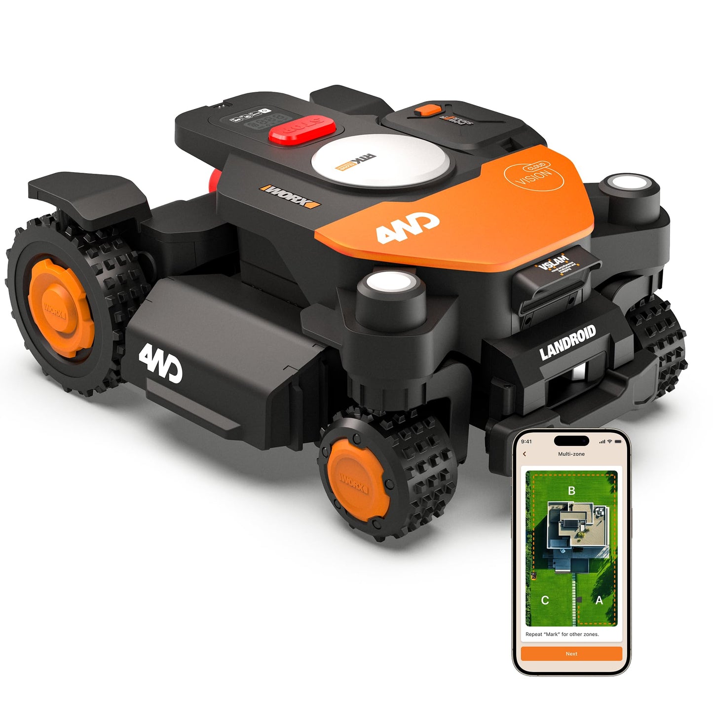 Landroid Vision Cloud WR340E, 600 m² 4WD Mähroboter