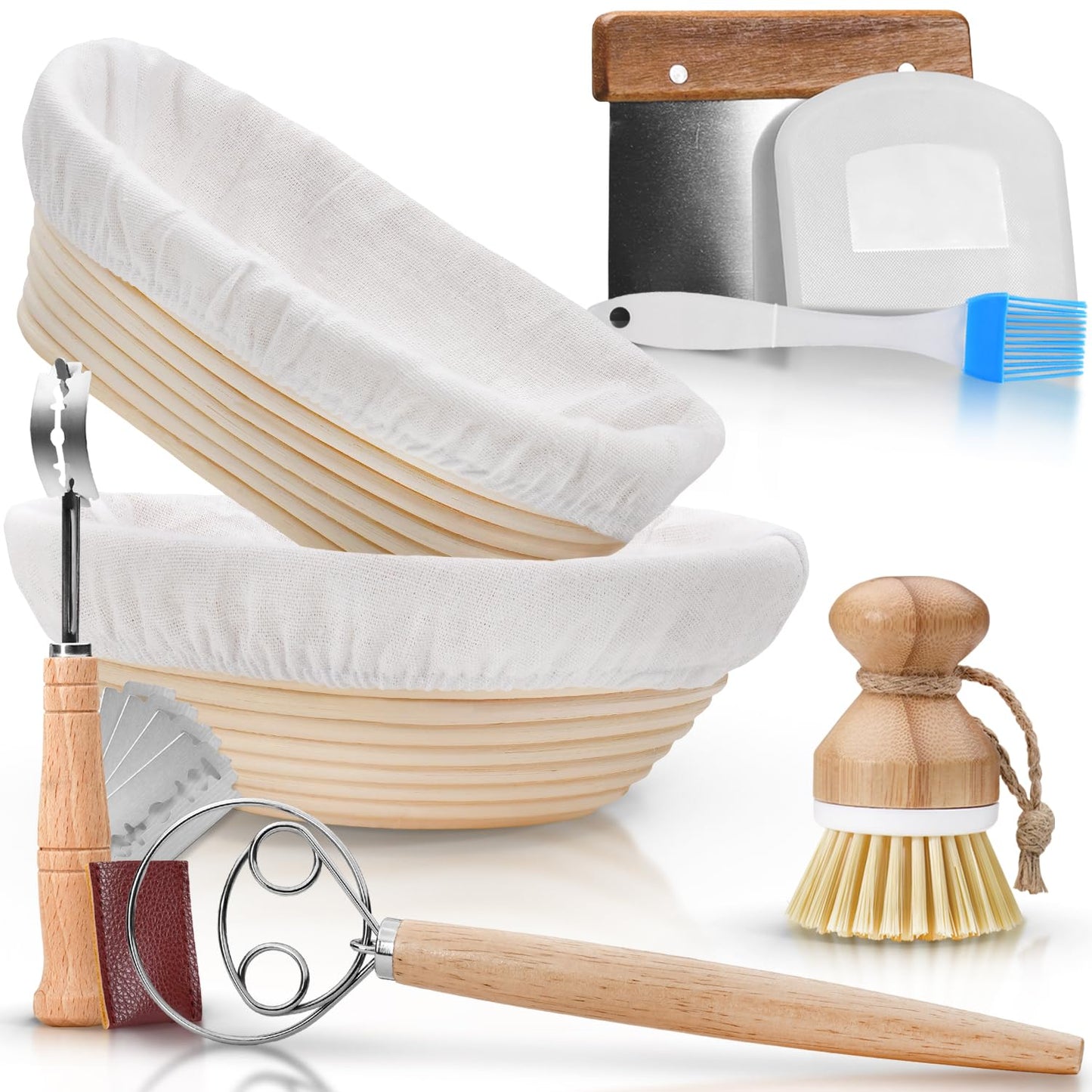 Gärkörbchen-Set inkl. Zubehör, Oval/Rund