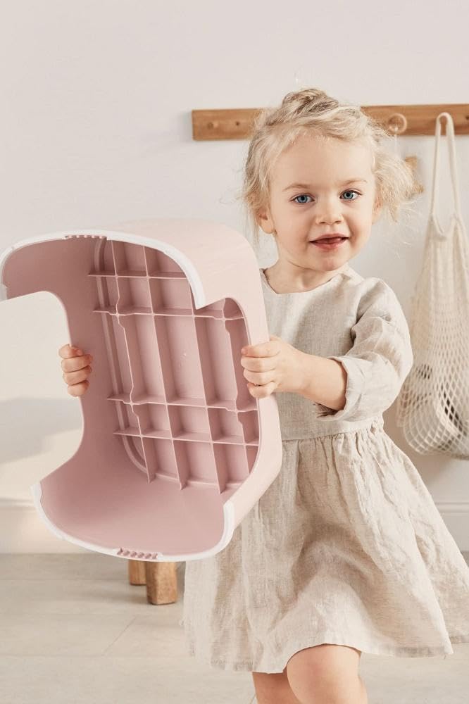 Tritthocker für Kinder, Blassrosa/Weiss