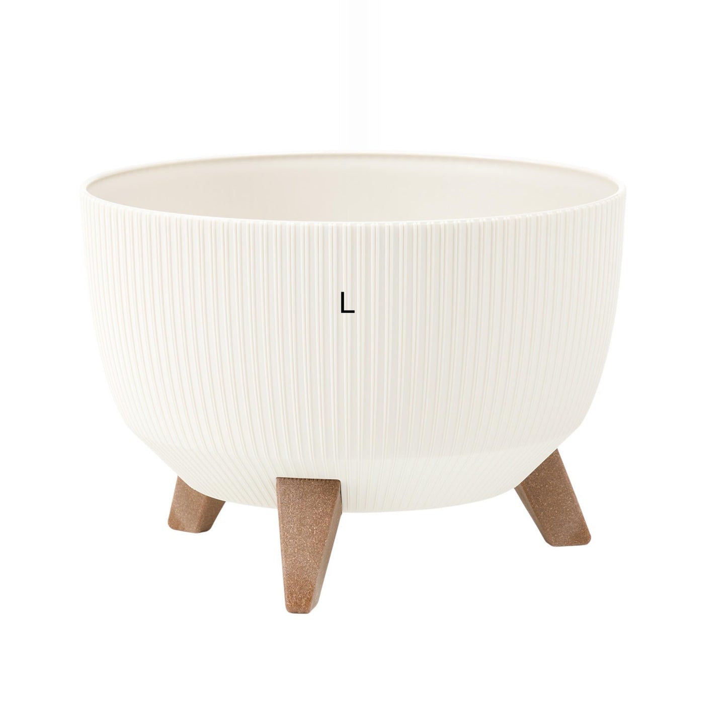 Blumentopfschale mit Füssen, Creme L - 40 cm