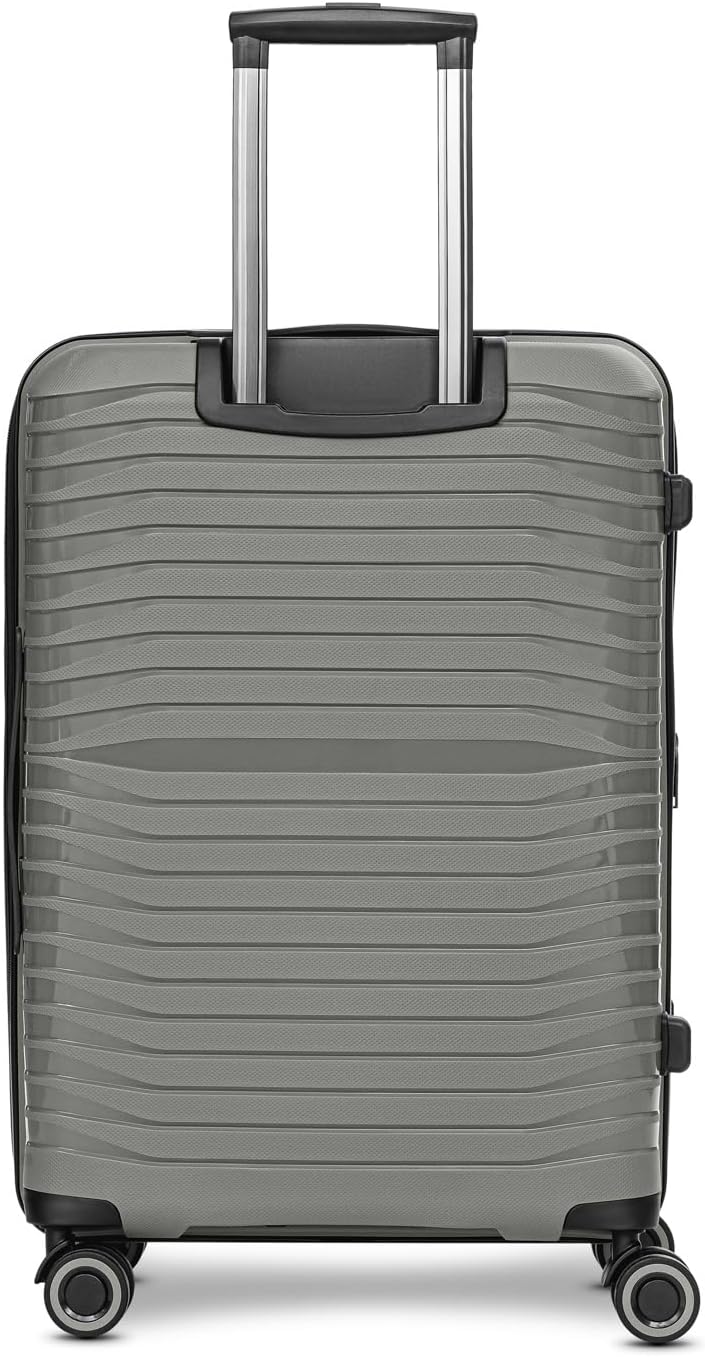 Shine 4 Rollen Trolley 65 cm mit Dehnfalte, Grey Koffer M (66 cm) erweiterbar