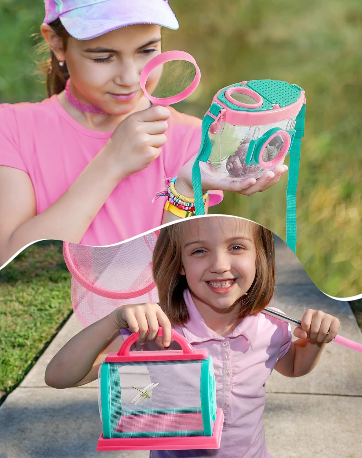 Kinder-Entdecker-Set für Outdoor-Abenteuer, Rosa - 8pc