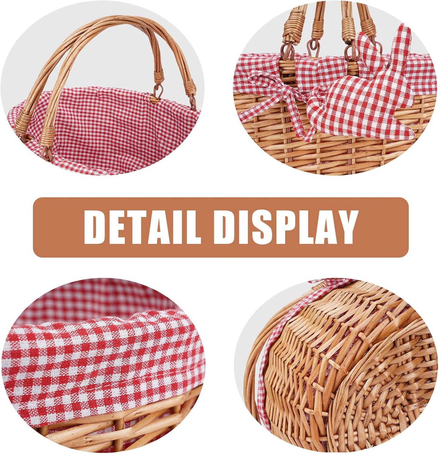 Picknickkorb mit Doppelfaltgriffen, Rot