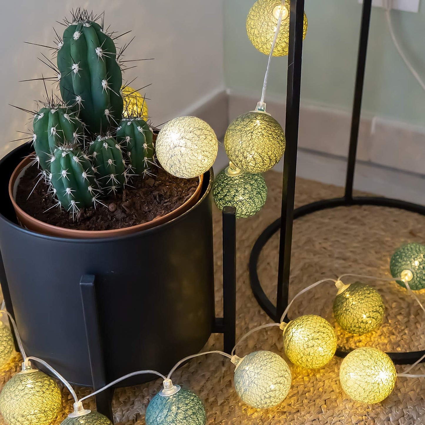 LED Baumwollkugeln, Algengrün 1.6 m