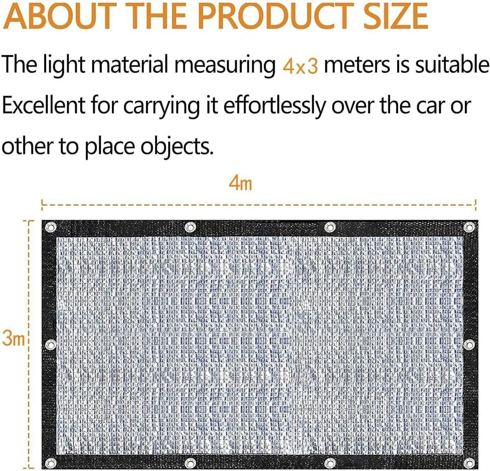 Schattennetz Auto 4x3m, 80% UV-Schutz, mit Ösen, 3x4m