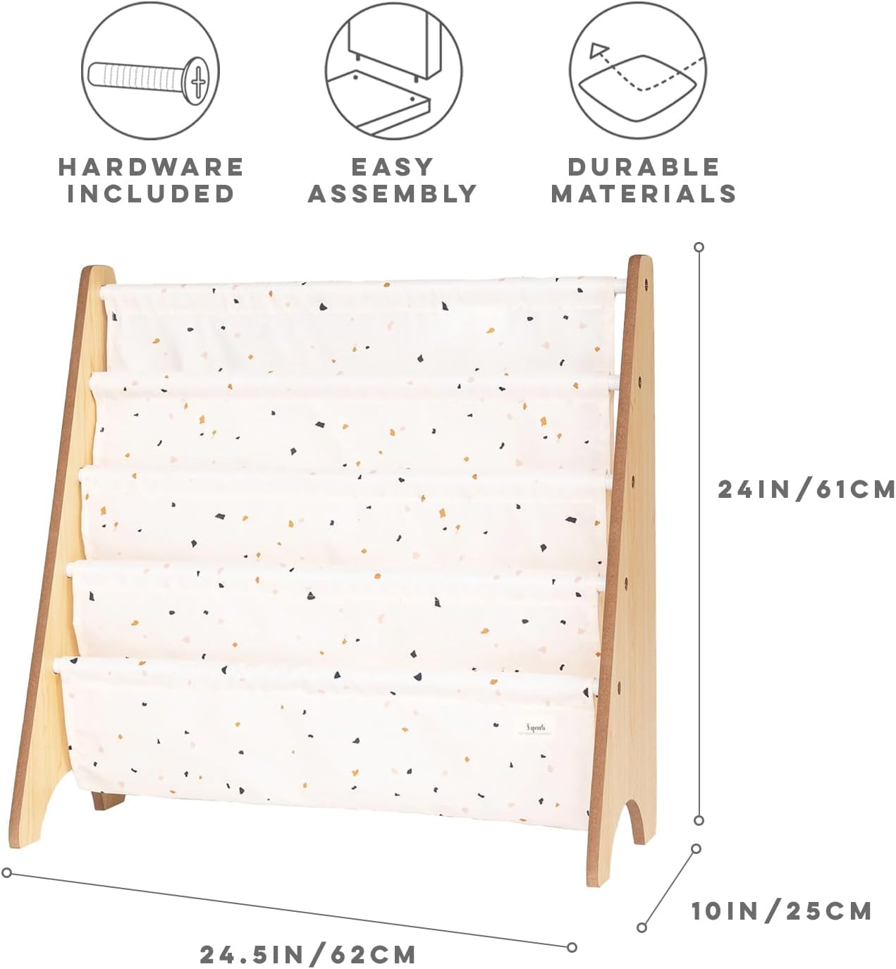 Kinder Bücherregal, Terrazzo Creme