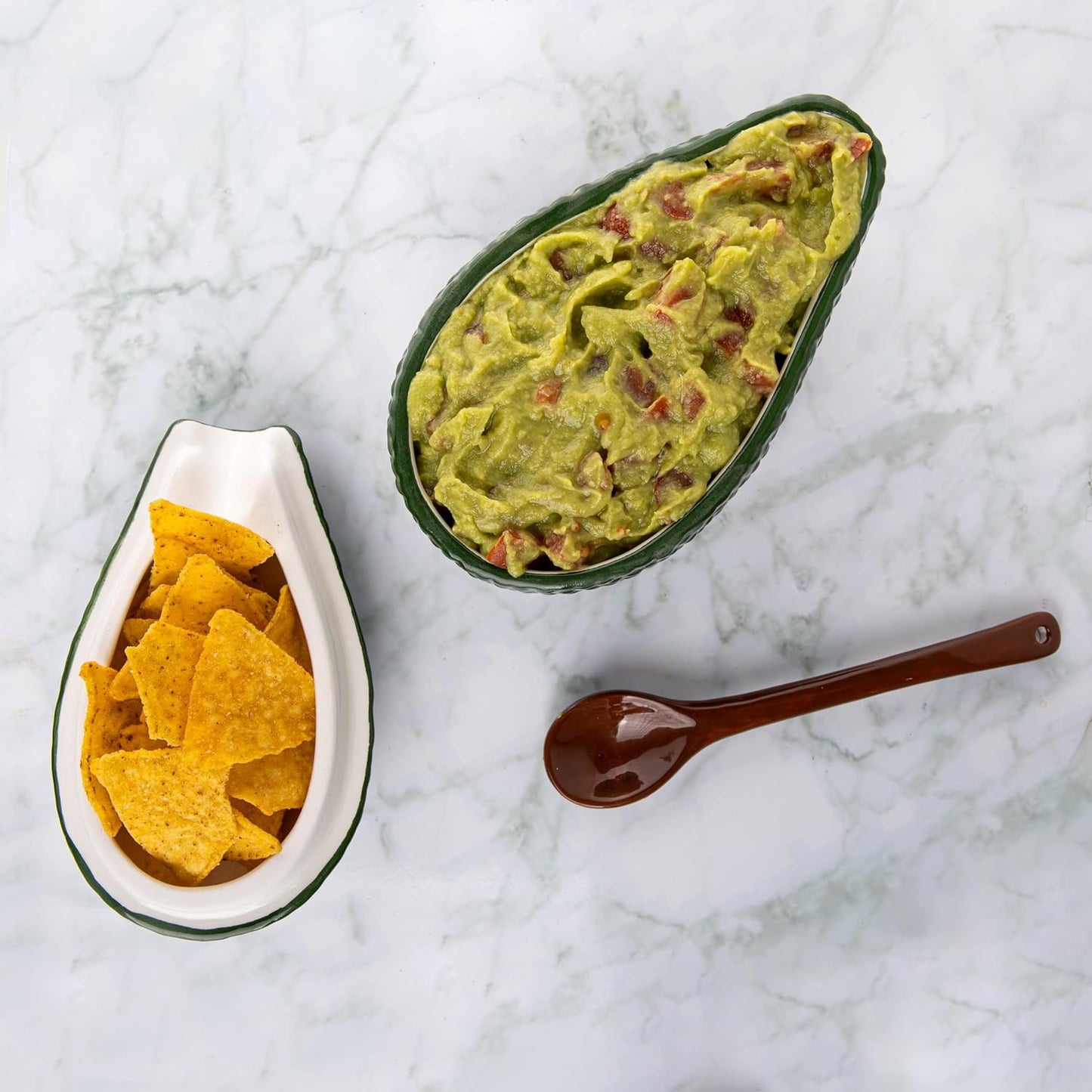 Guacamole-Schale mit Löffel, Avocado, Grün