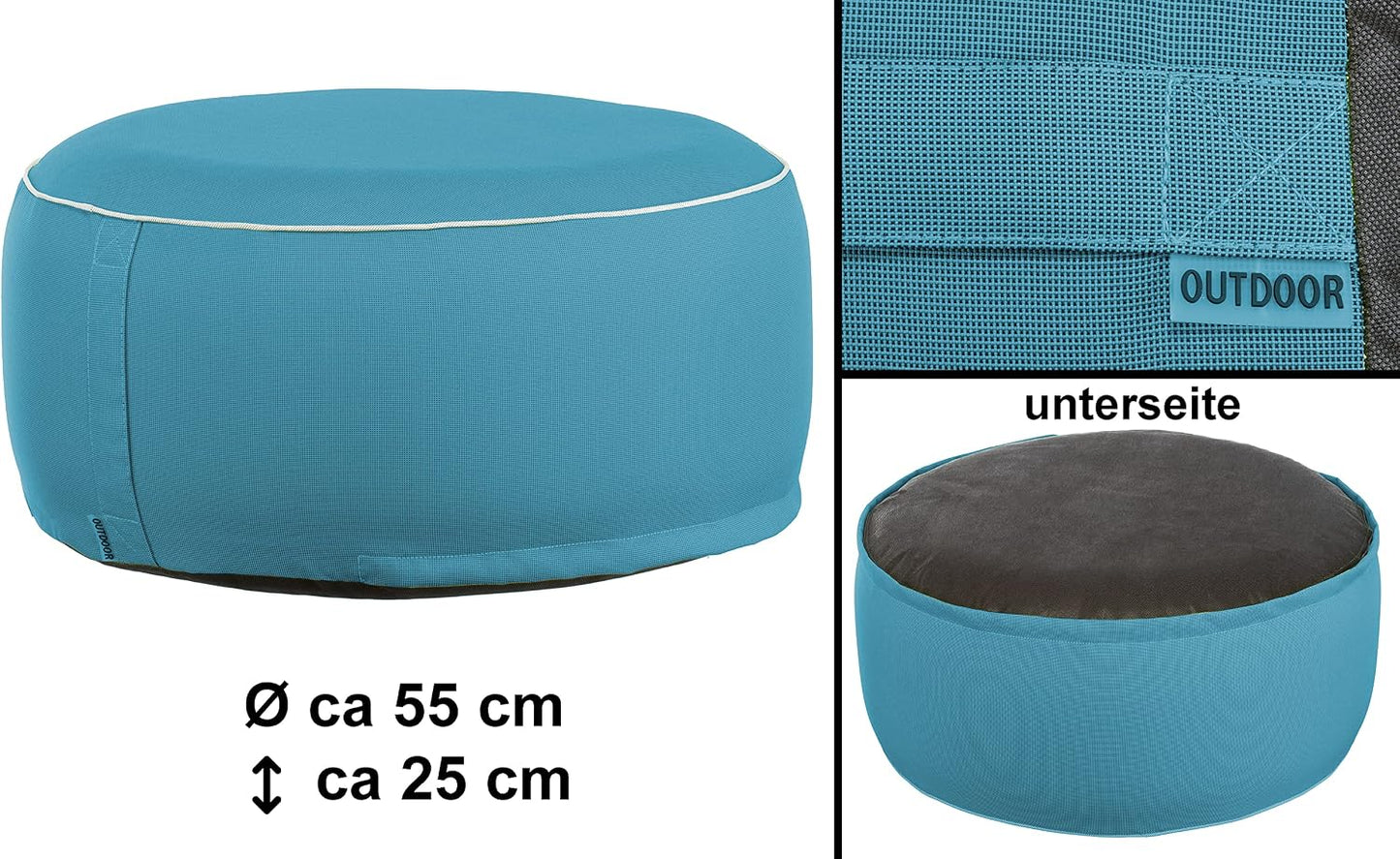 Aufblasbarer Outdoor-Sitzhocker, Aqua