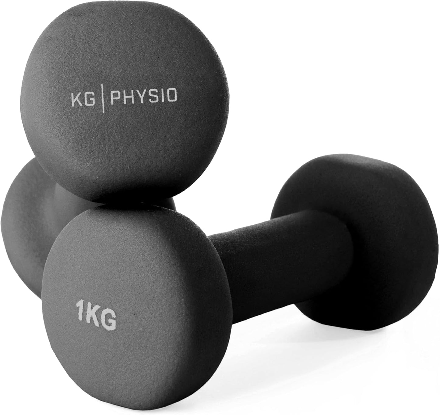 Neopren Kurzhanteln-Set mit Übungsposter (2 x 1KG), 2 x 1KG Black