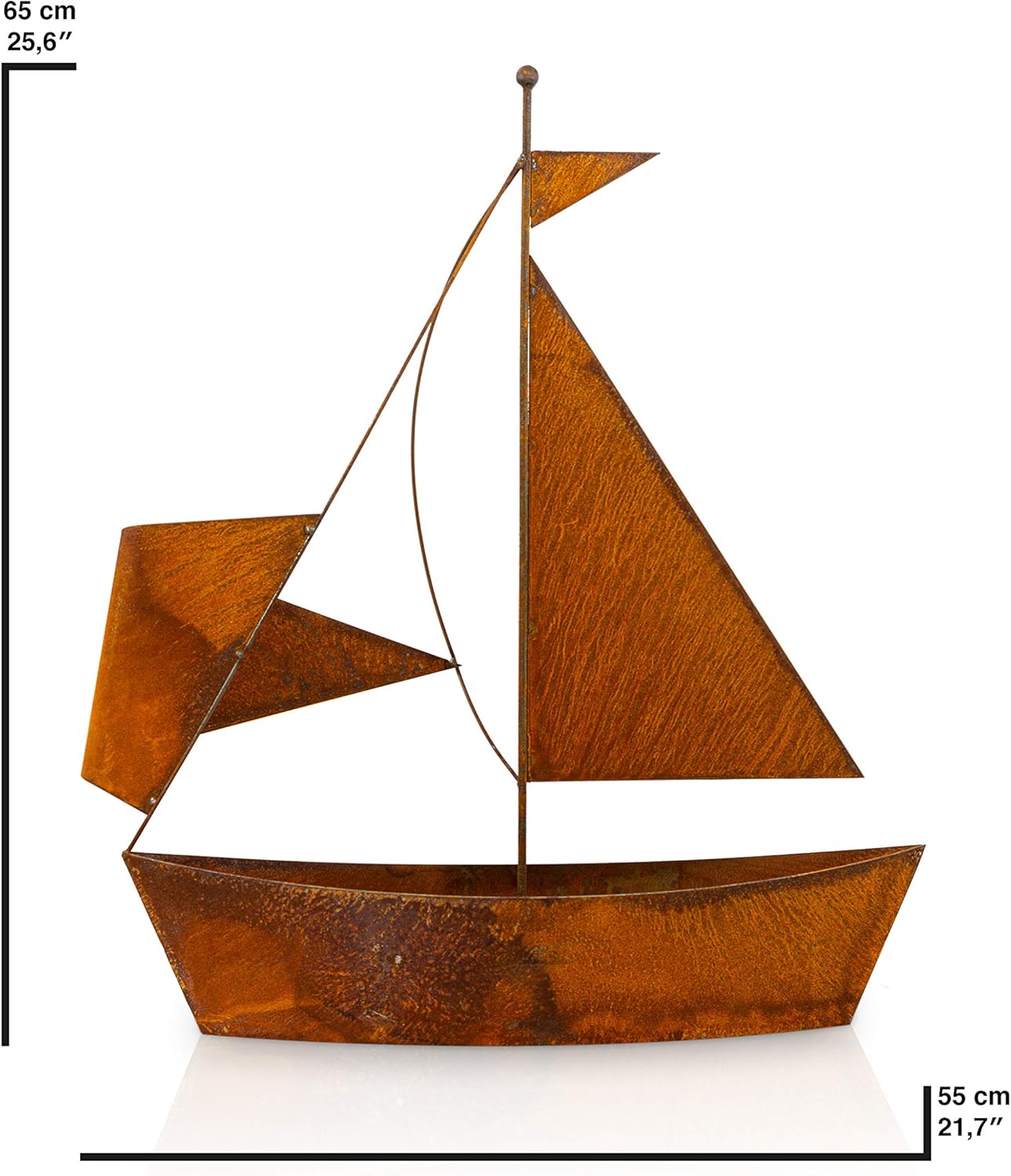 Gartendeko Segelschiff in Rostoptik zum Bepflanzen