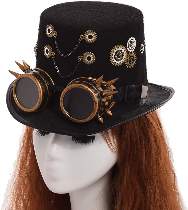 Unisex Steampunk Zylinderhut, M Style-12