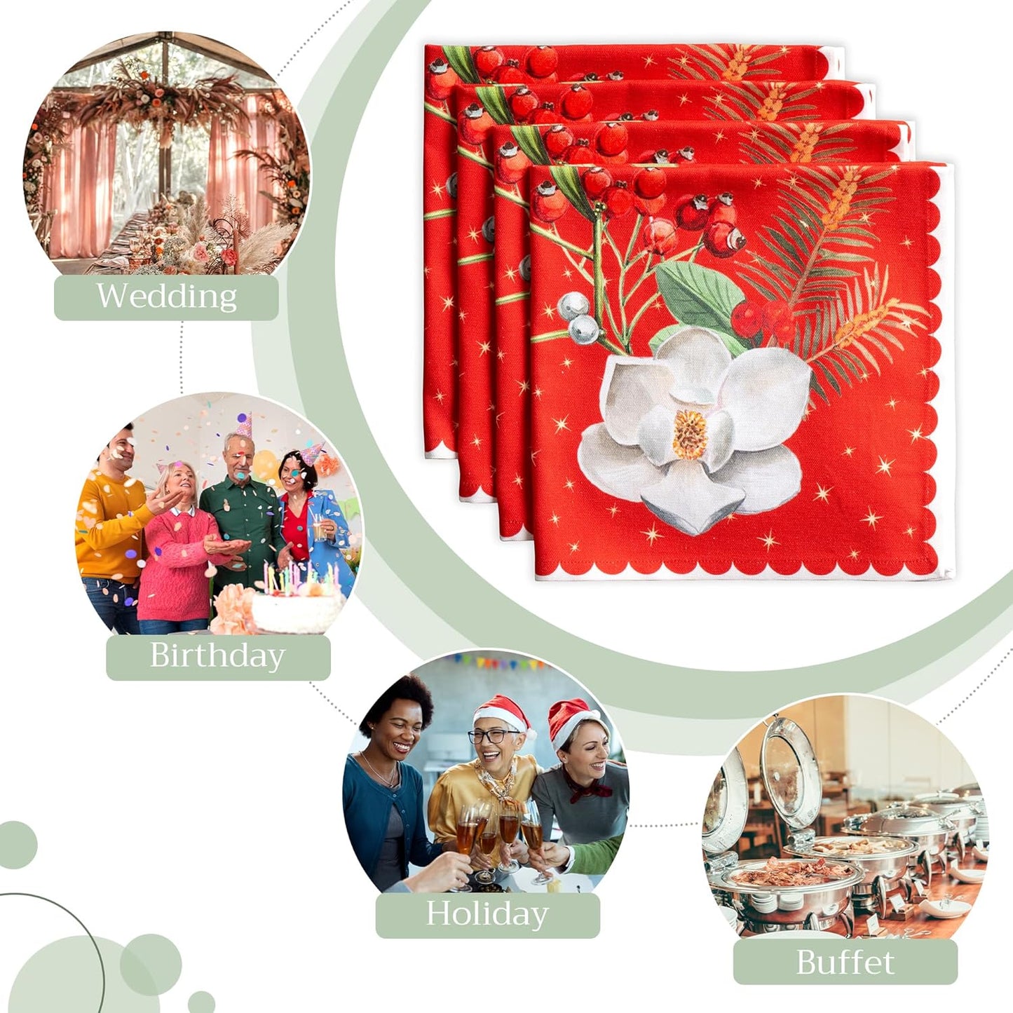 Stoffservietten-Set, 20 - Noel