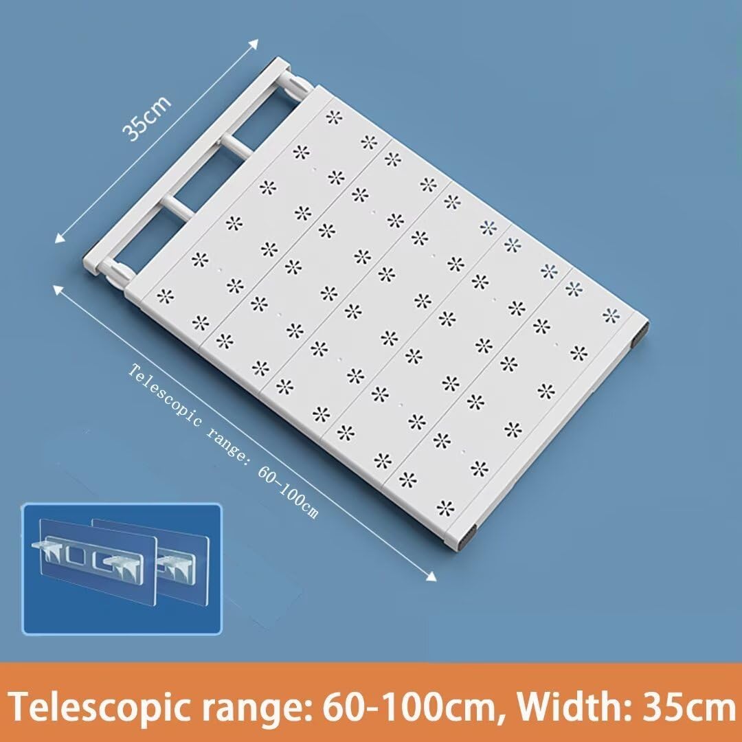 Verstellbarer Einlegeboden für Schränke, 35cm Weit, Verstellbare Länge 60-100cm