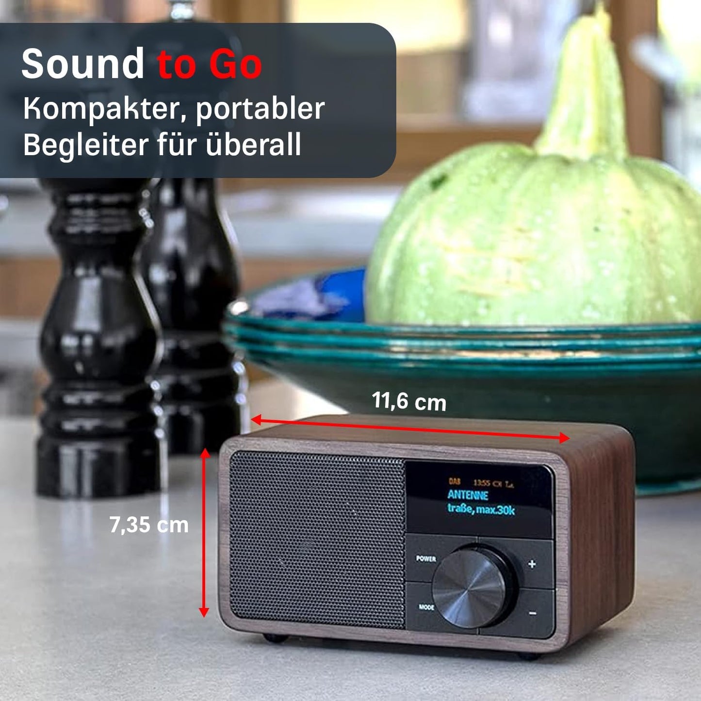 Digitalradio DAB+ 1 mini, Holz Dunkel|DAB+ 1 Mini