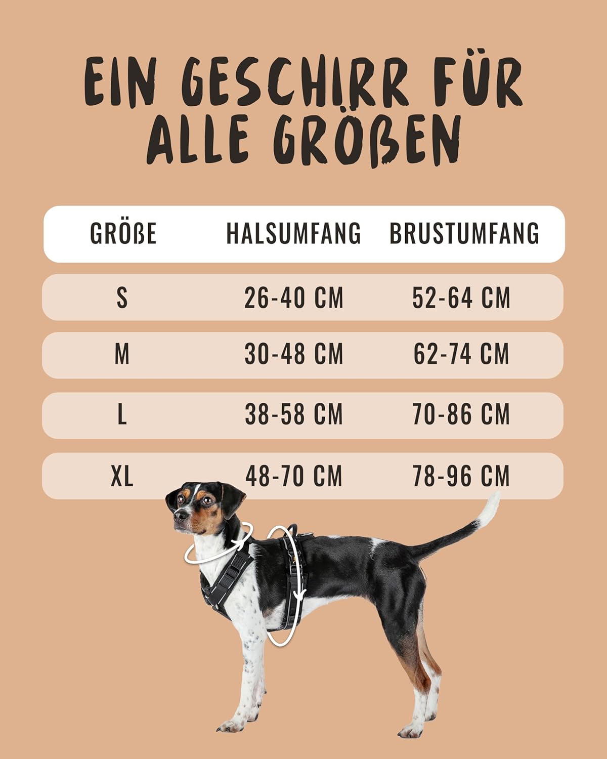 Reflektierendes Y-Hundegeschirr mit Haltegriff, M Schwarz-Reflektierend