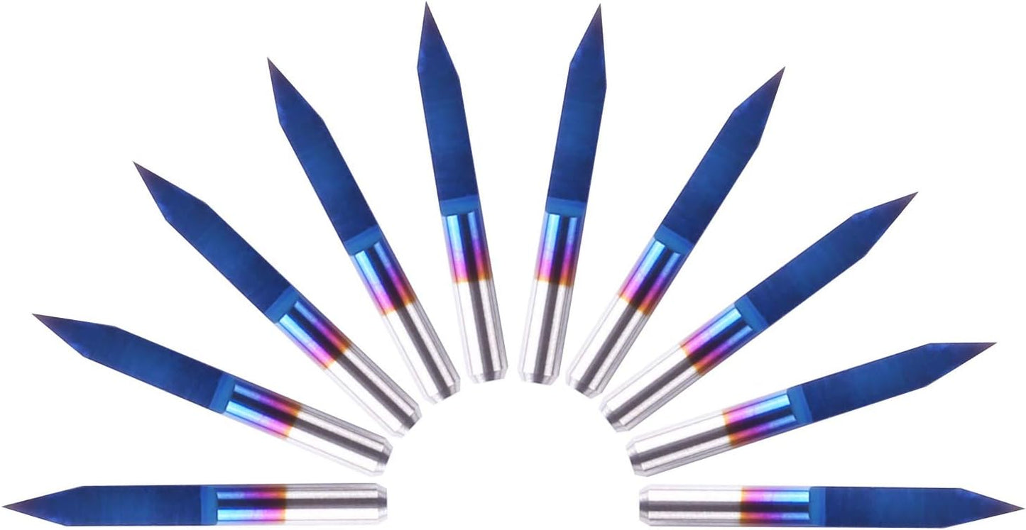 10-teiliges Gravierstichel-Set Nano Blue Coat, 30 Grad 0,1 mm Spitze