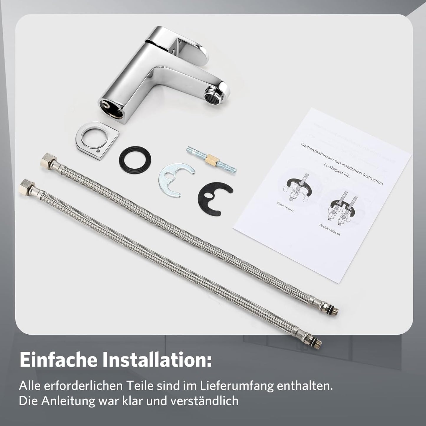 Waschtischarmatur, Chrom|ohne Ablaufgarnitur