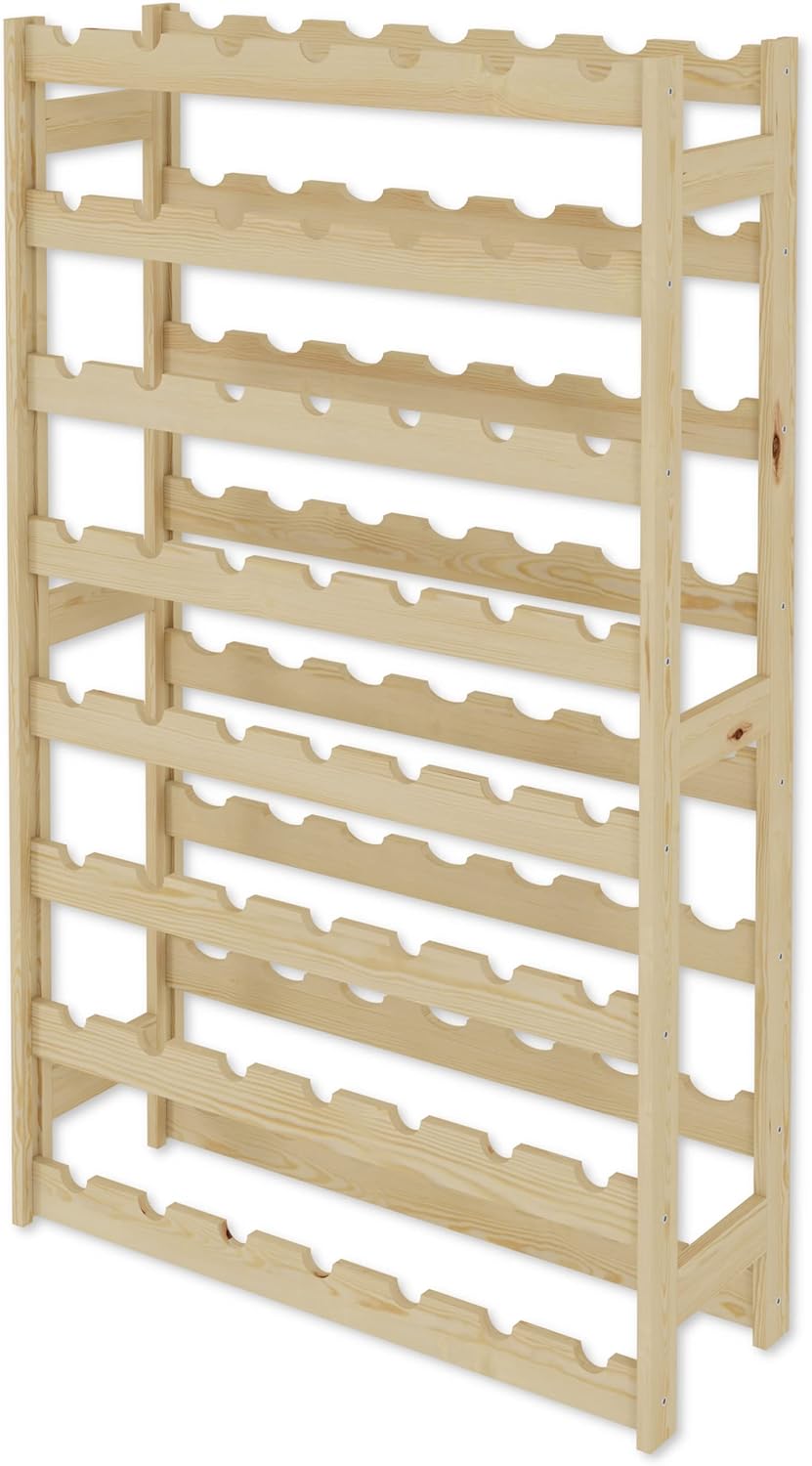 Weinregal, Natur RW-1-56, 118 x 72,5 x 25, 7 liegen, 56 Flaschen