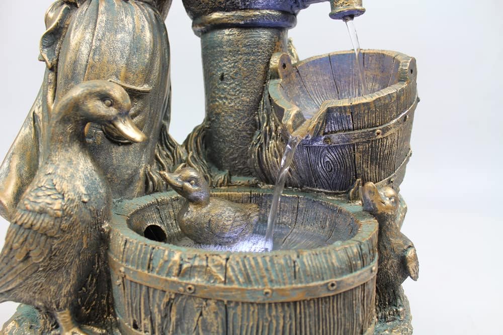 Gartenbrunnen Heidi mit Gänse Wasserspiel