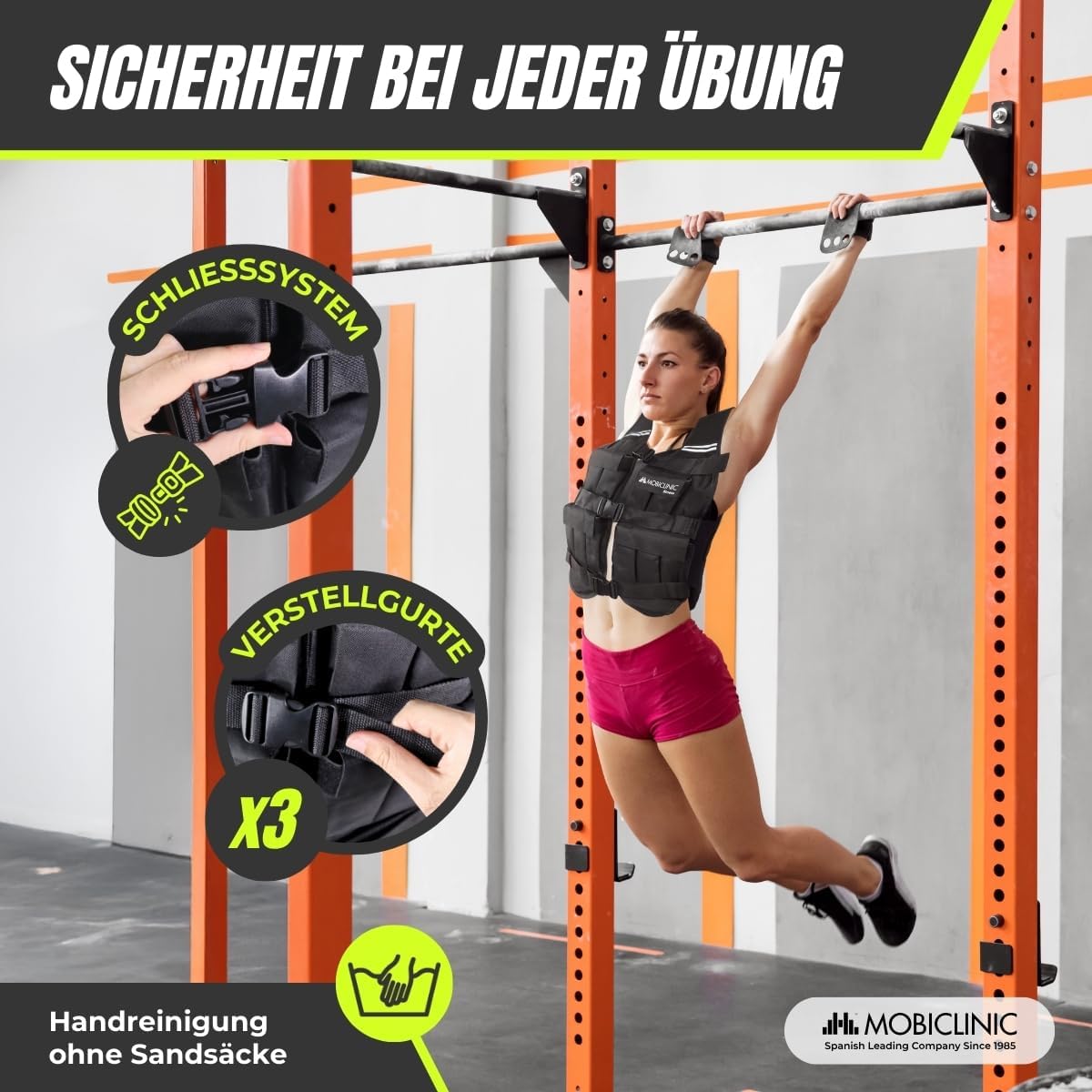 Verstellbare Gewichtsweste mit reflektierenden Streifen, 10 kg