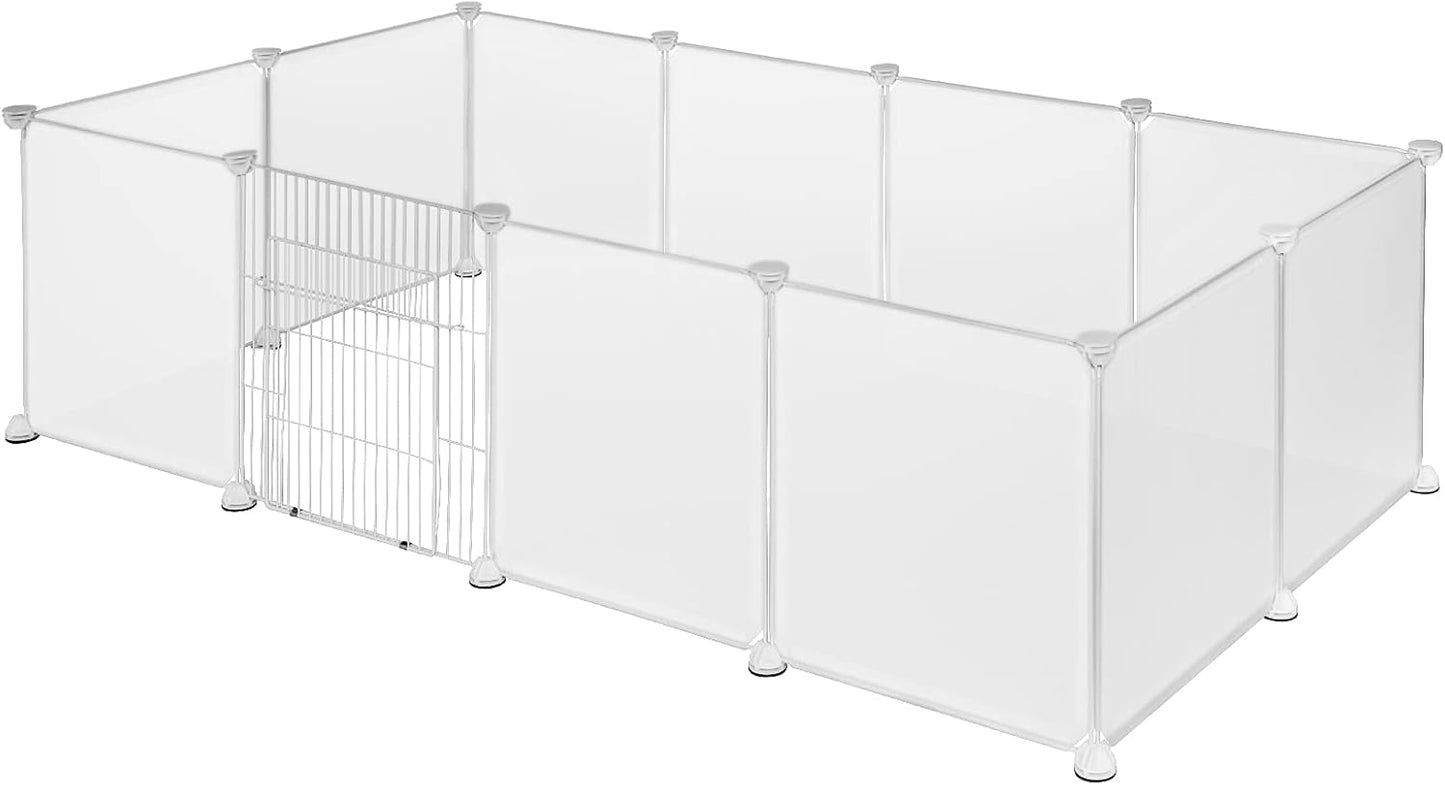 Freilaufgehege für Kleintiere, Weiss Mit Tür