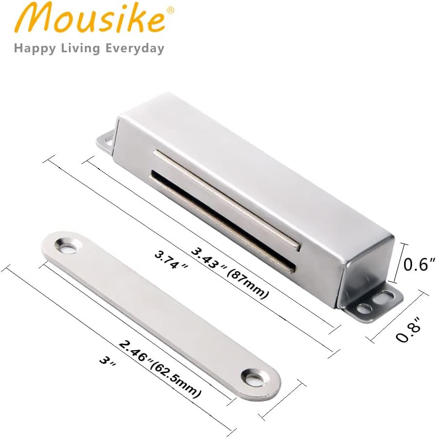4er-Pack Magnetischer Türverschluss Heavy Duty, 4 Pack, Silber