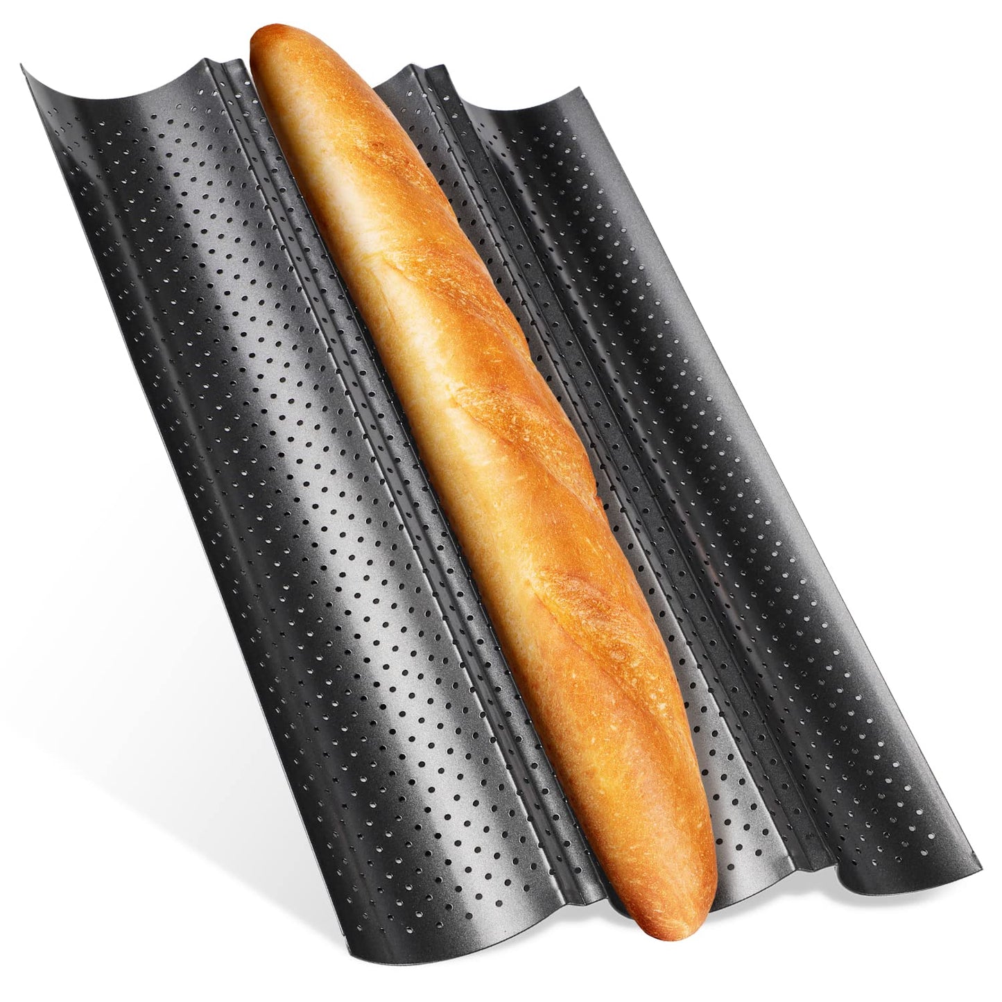Baguette-Backblech mit 3 Mulden, 3 Mulden