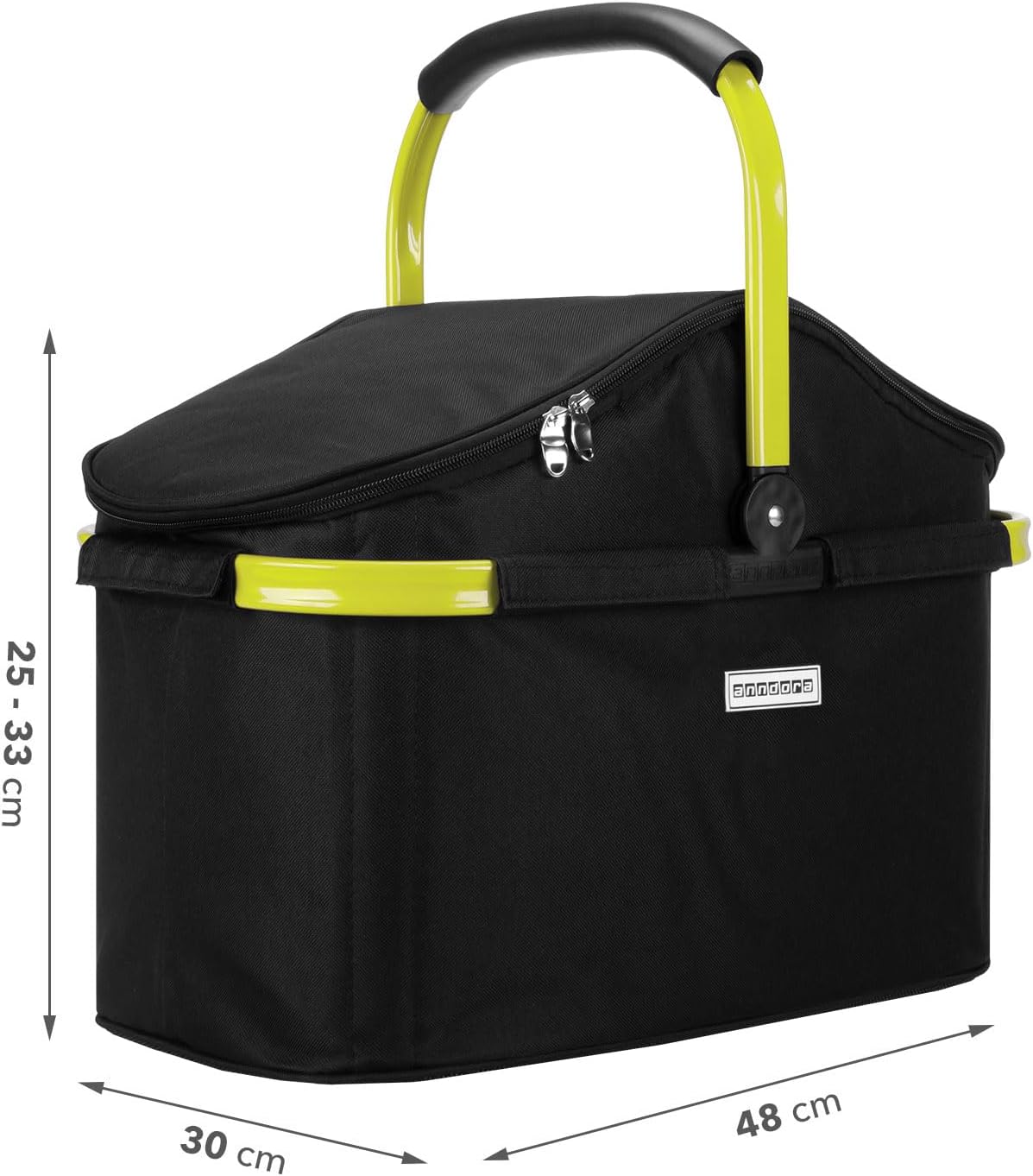 Iso-Einkaufskorb, Iso: Schwarz Rahmen Limette