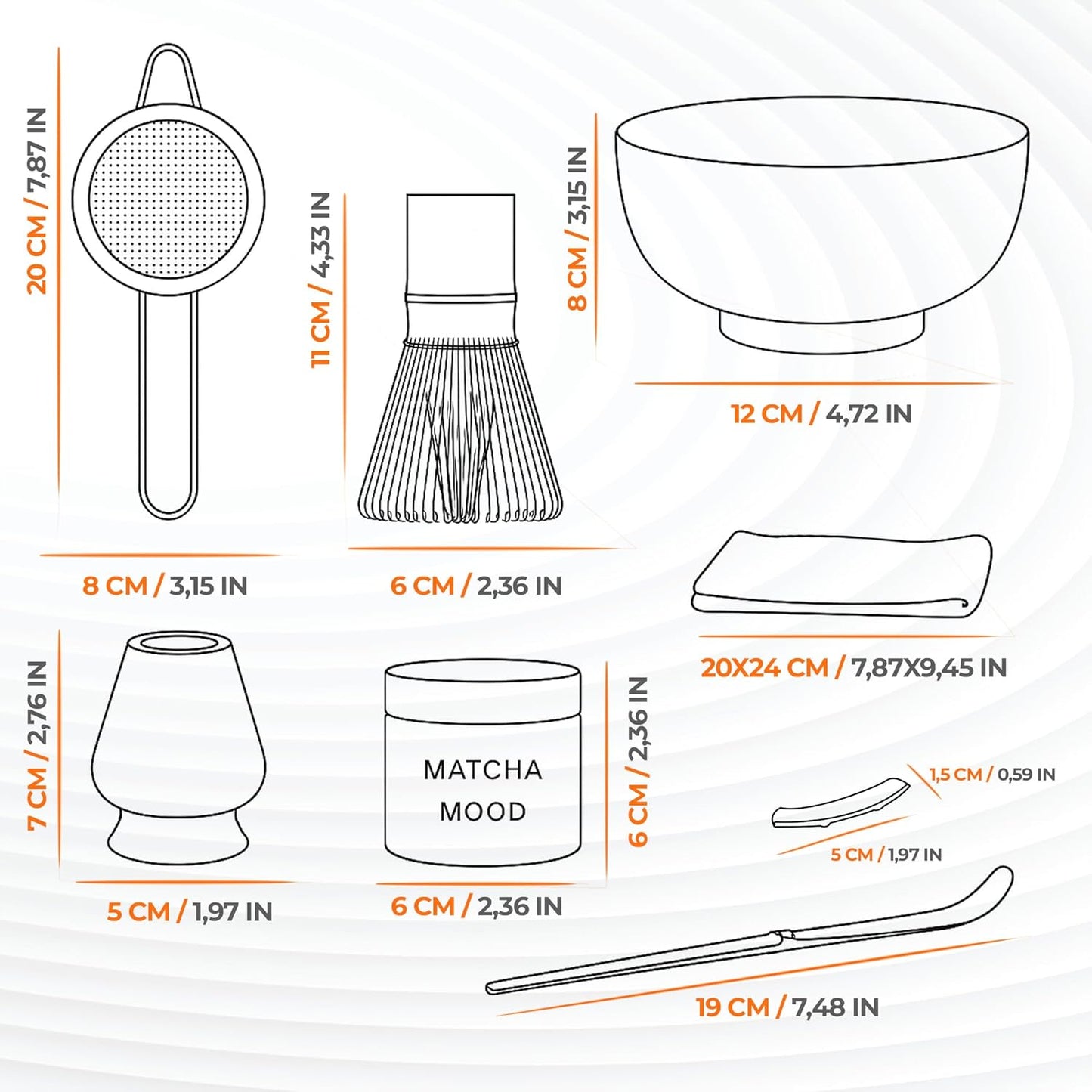 8-teiliges Matcha-Tee-Set