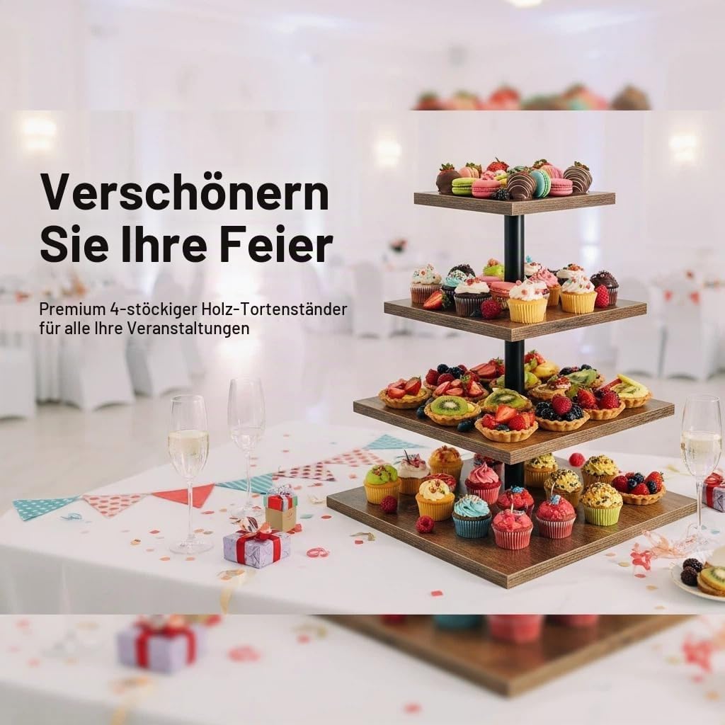 4-stöckige Etagere, Holzfarbe