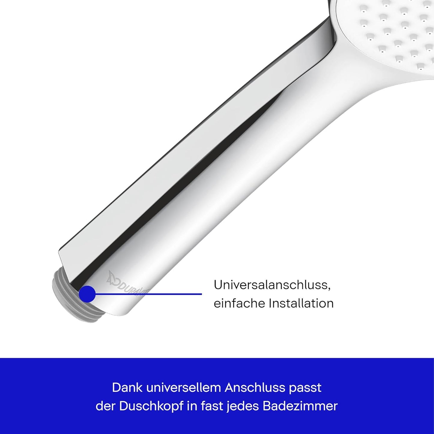Universal Duschkopf, wassersparend (MinusFlow), mit 1 Strahlart Chrom/Weiss