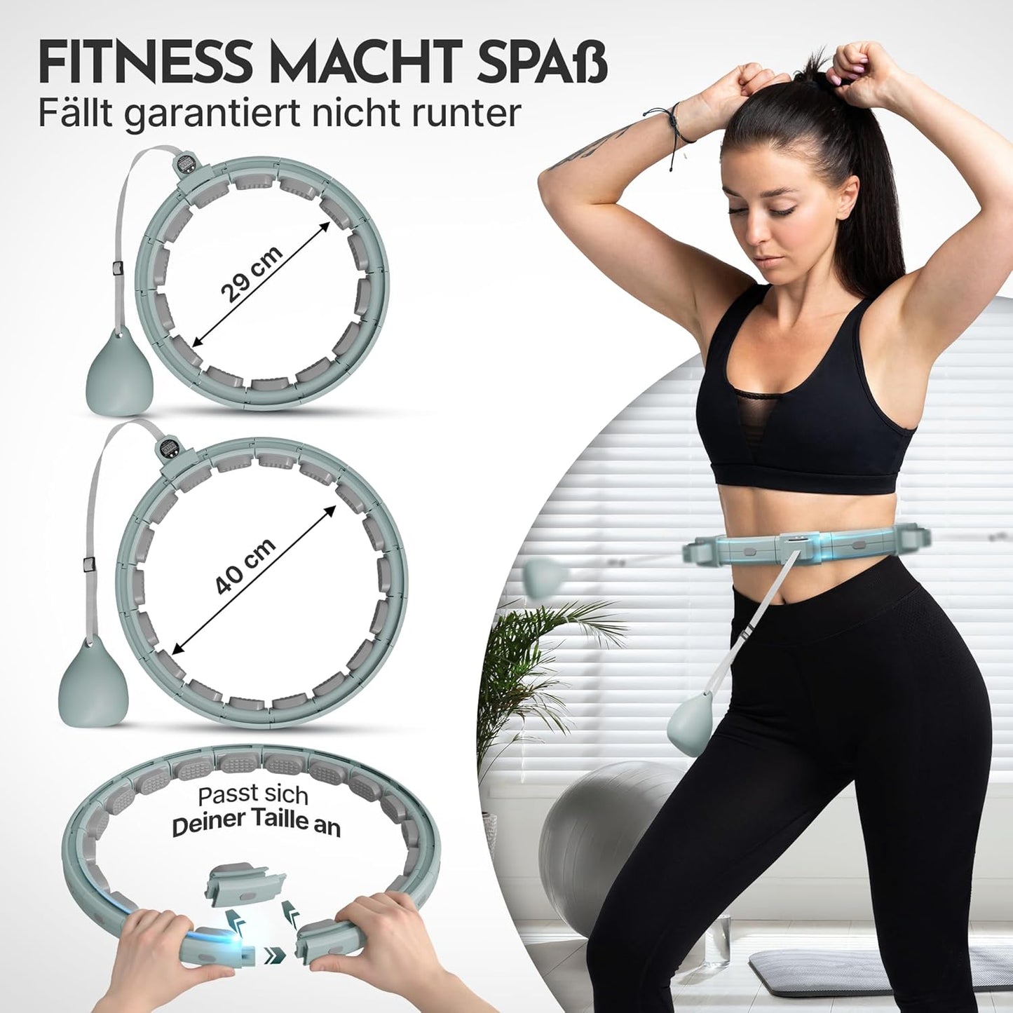 Smart Hula Hoop Reifen mit integriertem Tracking, Sky Blue