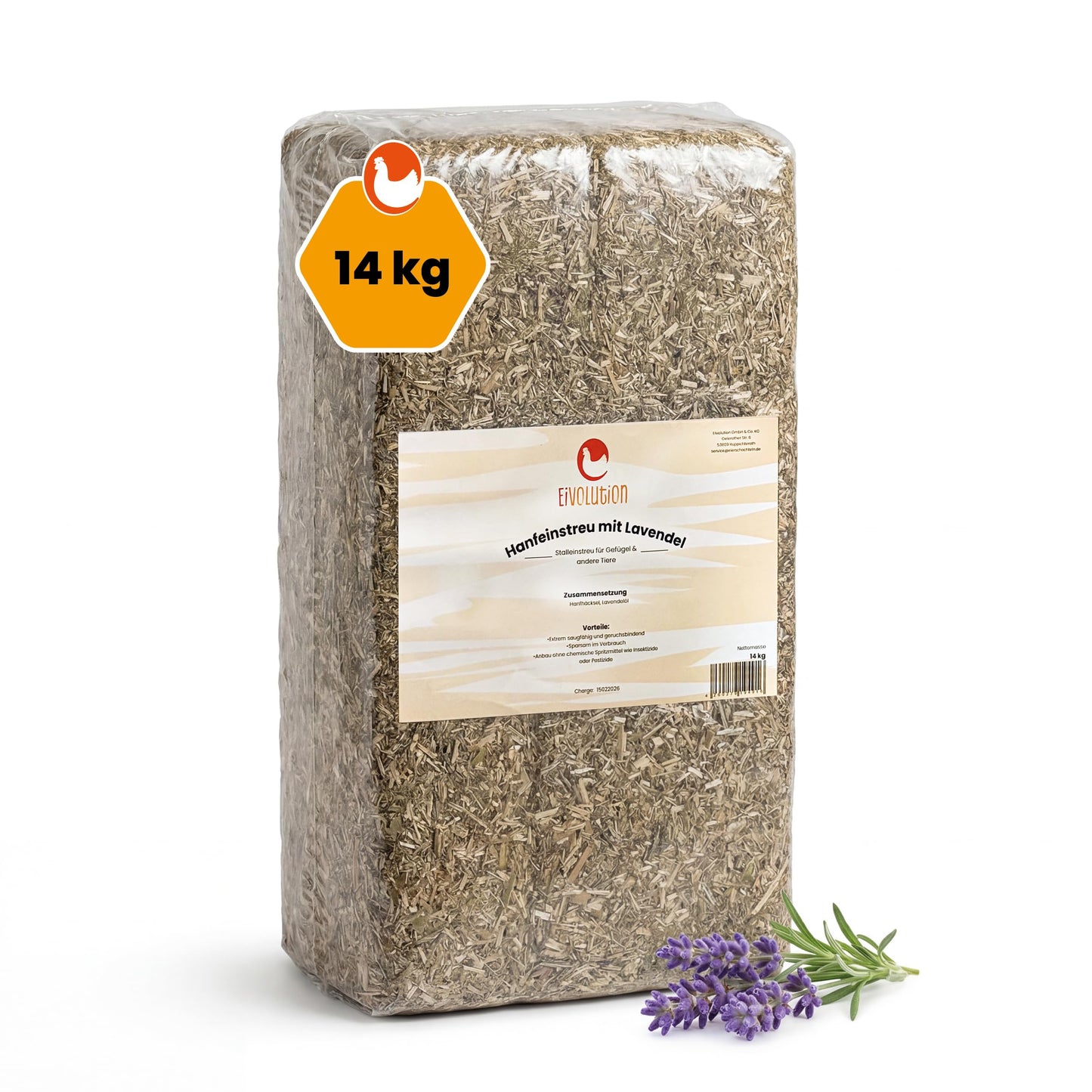 Hanfeinstreu mit Lavendel, staubarm
