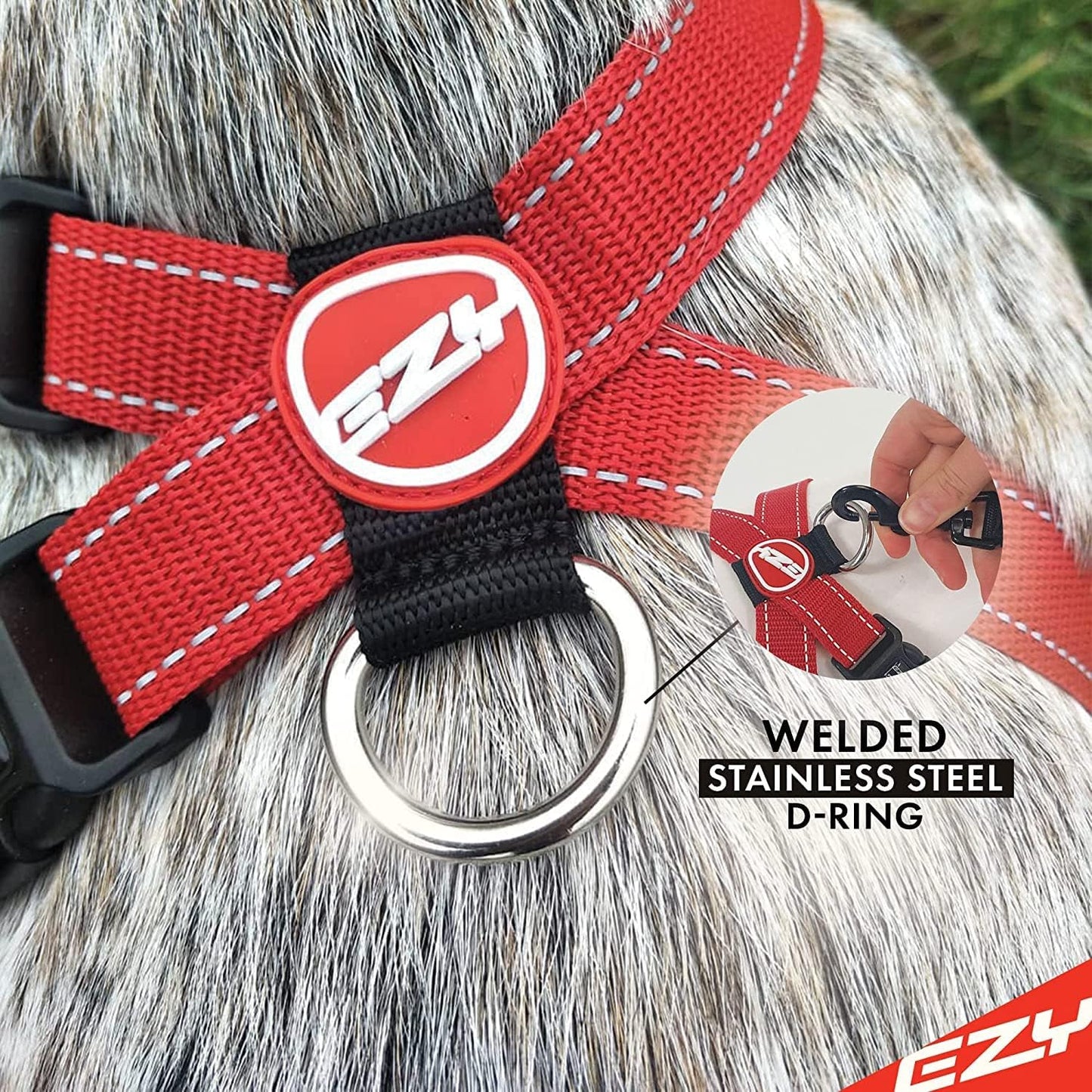 Hundegeschirr Chest Plate mit Sicherheitsgurt-Adapter, L Rosa