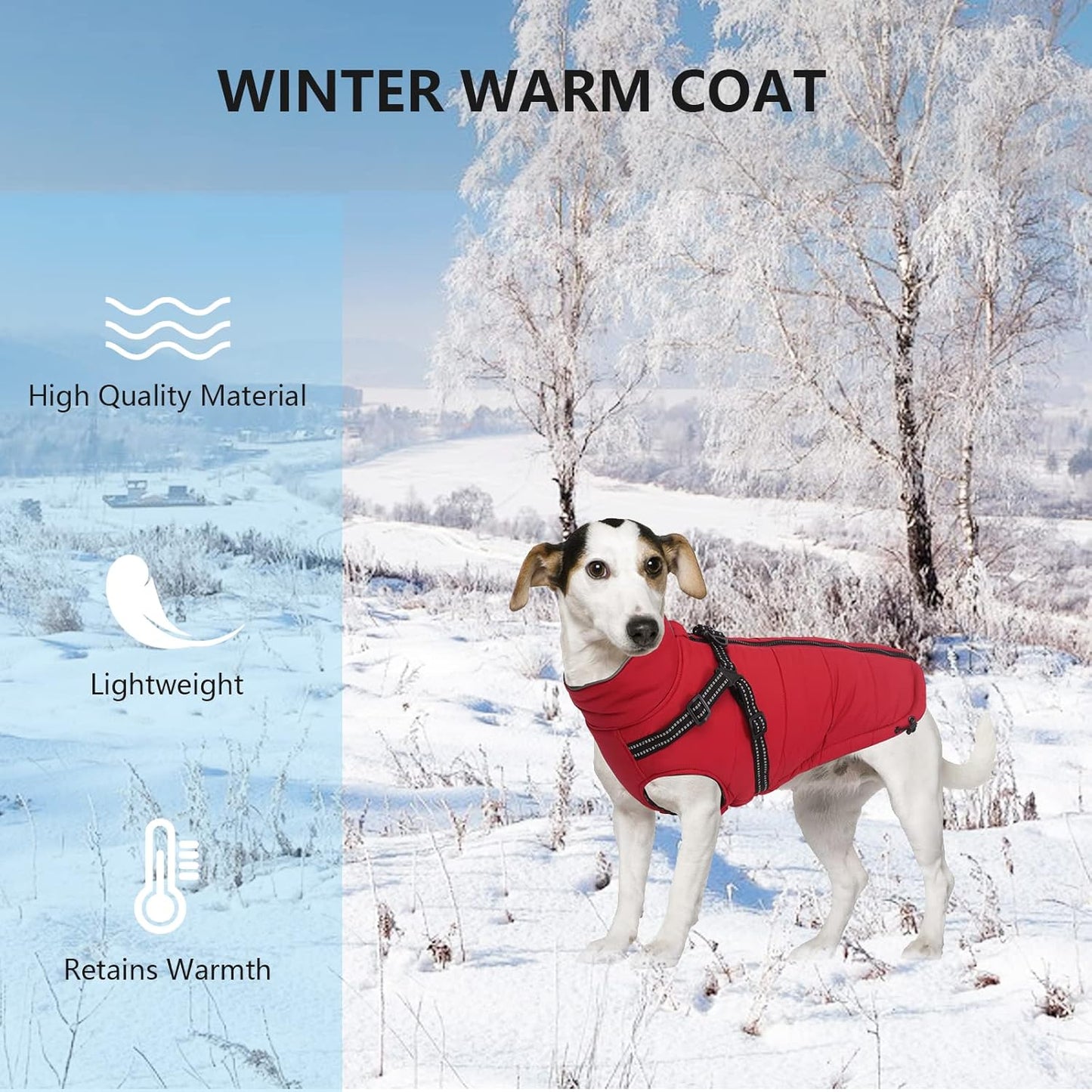 Wintermantel für Hunde, S Rot