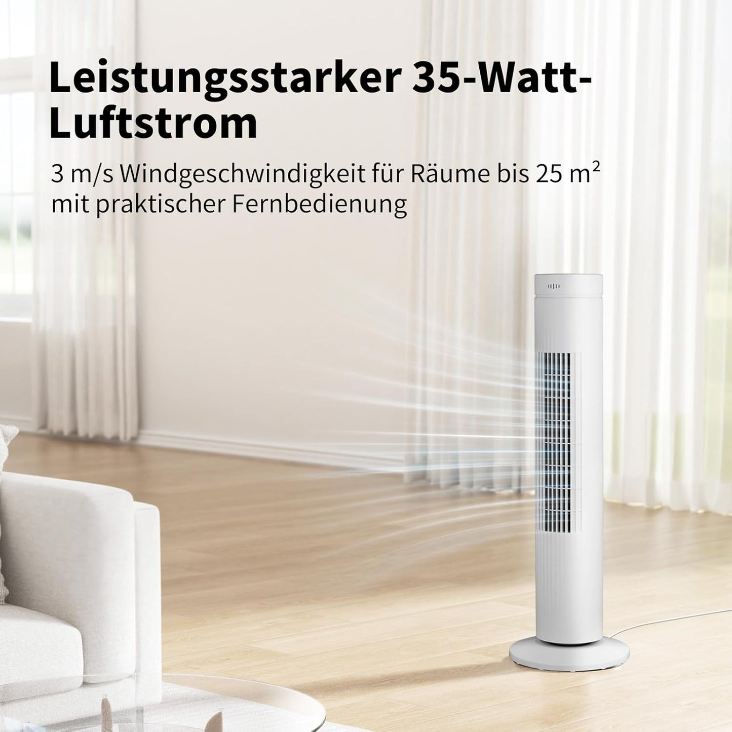 AirX SPIN Turmventilator mit Fernbedienung, Turmventilator