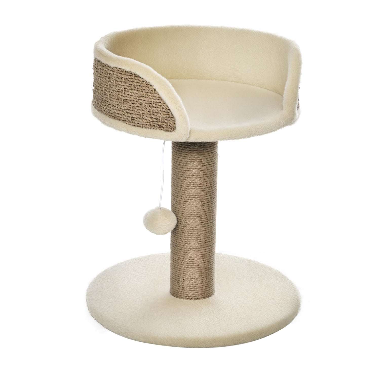 Katzenturm mit Sisalstämmen und Spielball, Kaffee 40L x 40B x 49H cm