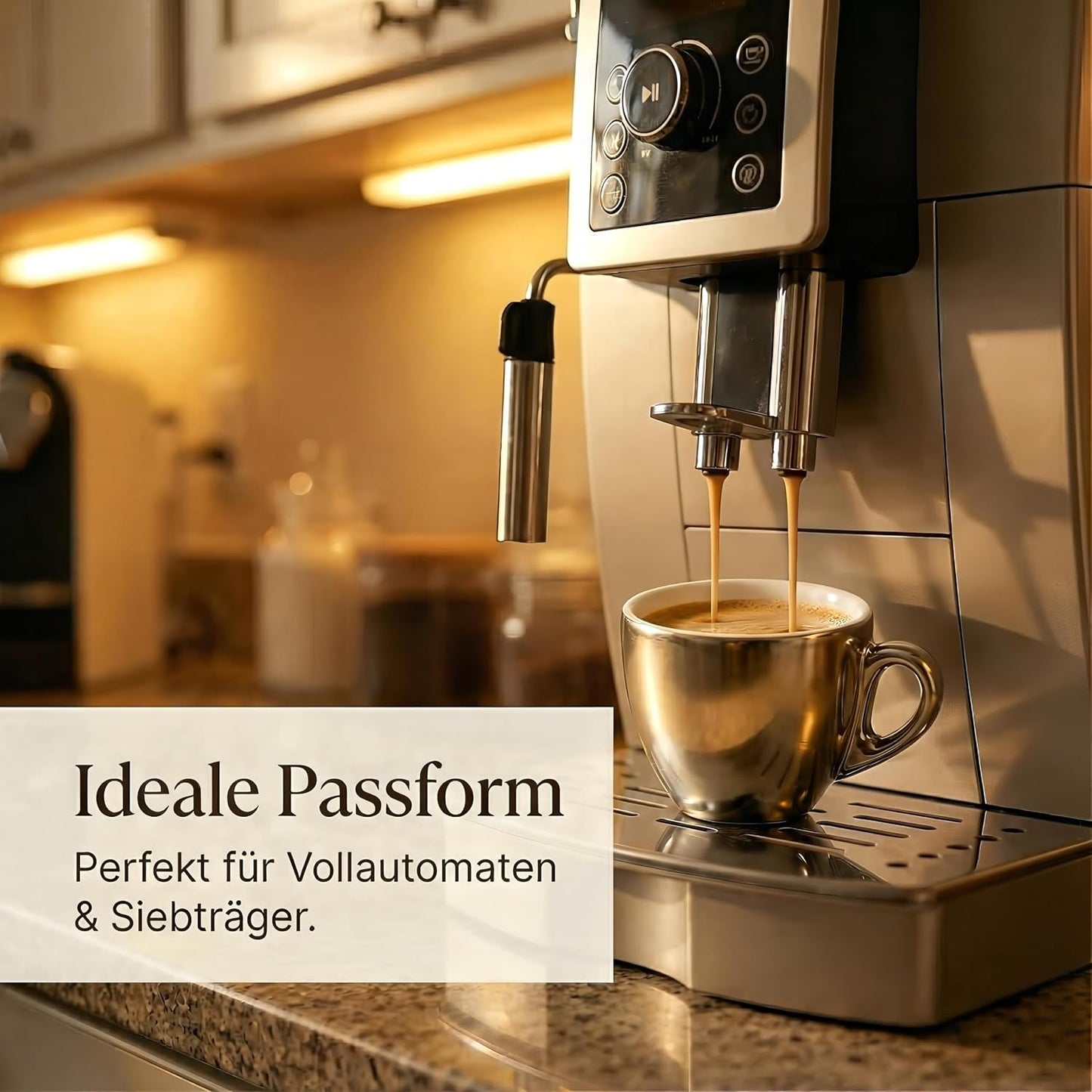 Espressotassen-Set mit Untertassen, Silber 60 ml
