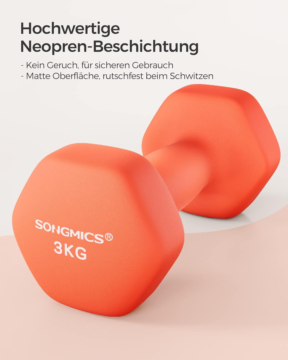 Hantelset für Krafttraining, 2 x 3 kg, papayaorange
