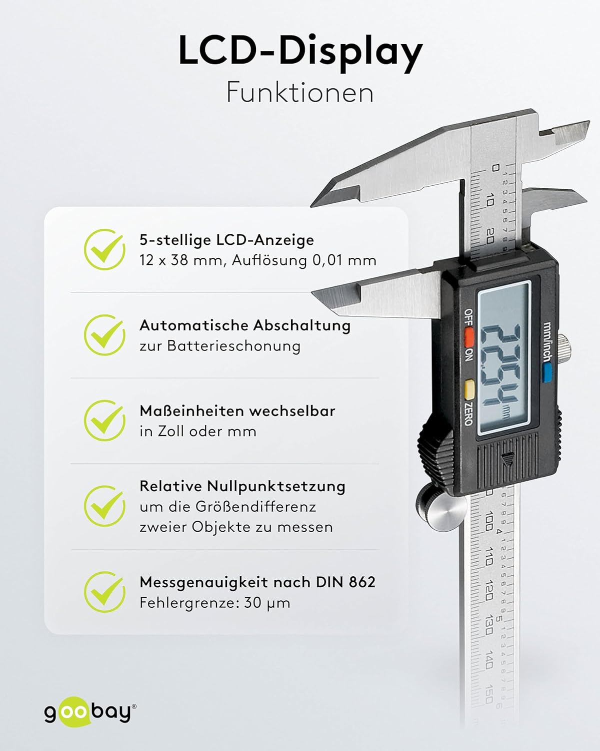 Messschieber 77001 mit LCD-Display, 150 mm