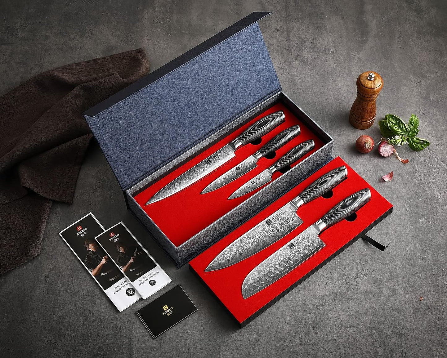 Messer Set, Küchenmesser Set 5er