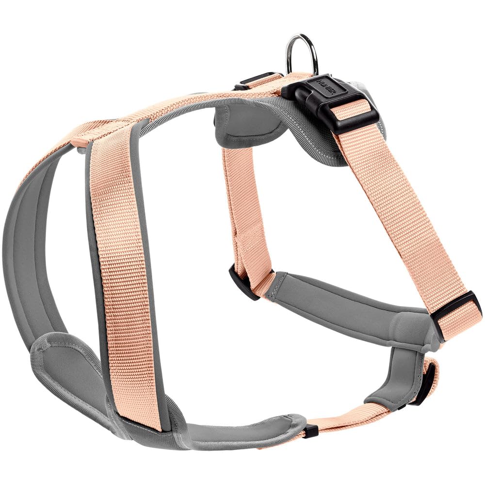 Hundegeschirr Neopren, pfirsich/grau Large