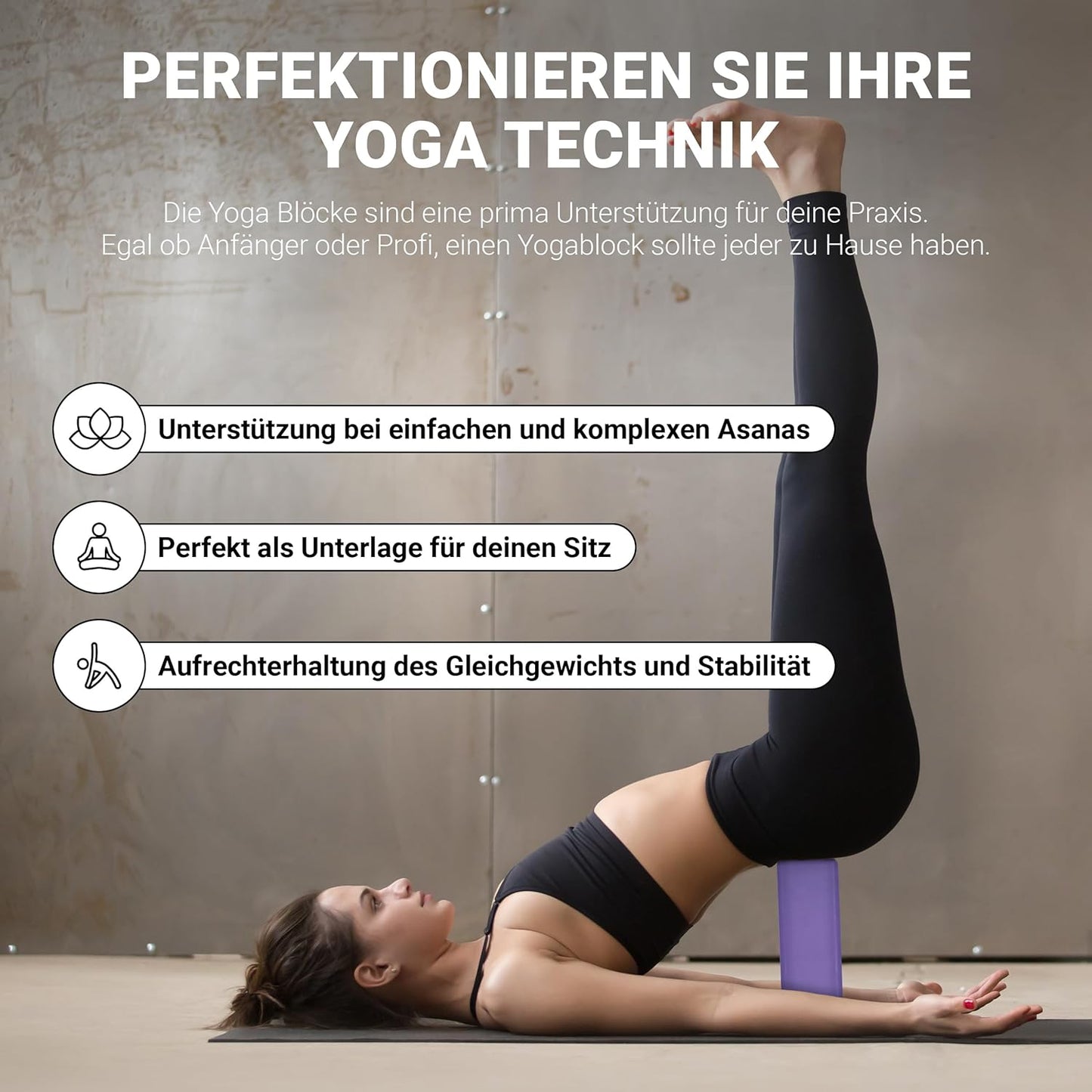 2er-Pack Yogablock, Lavendel 2x Yogablöcke