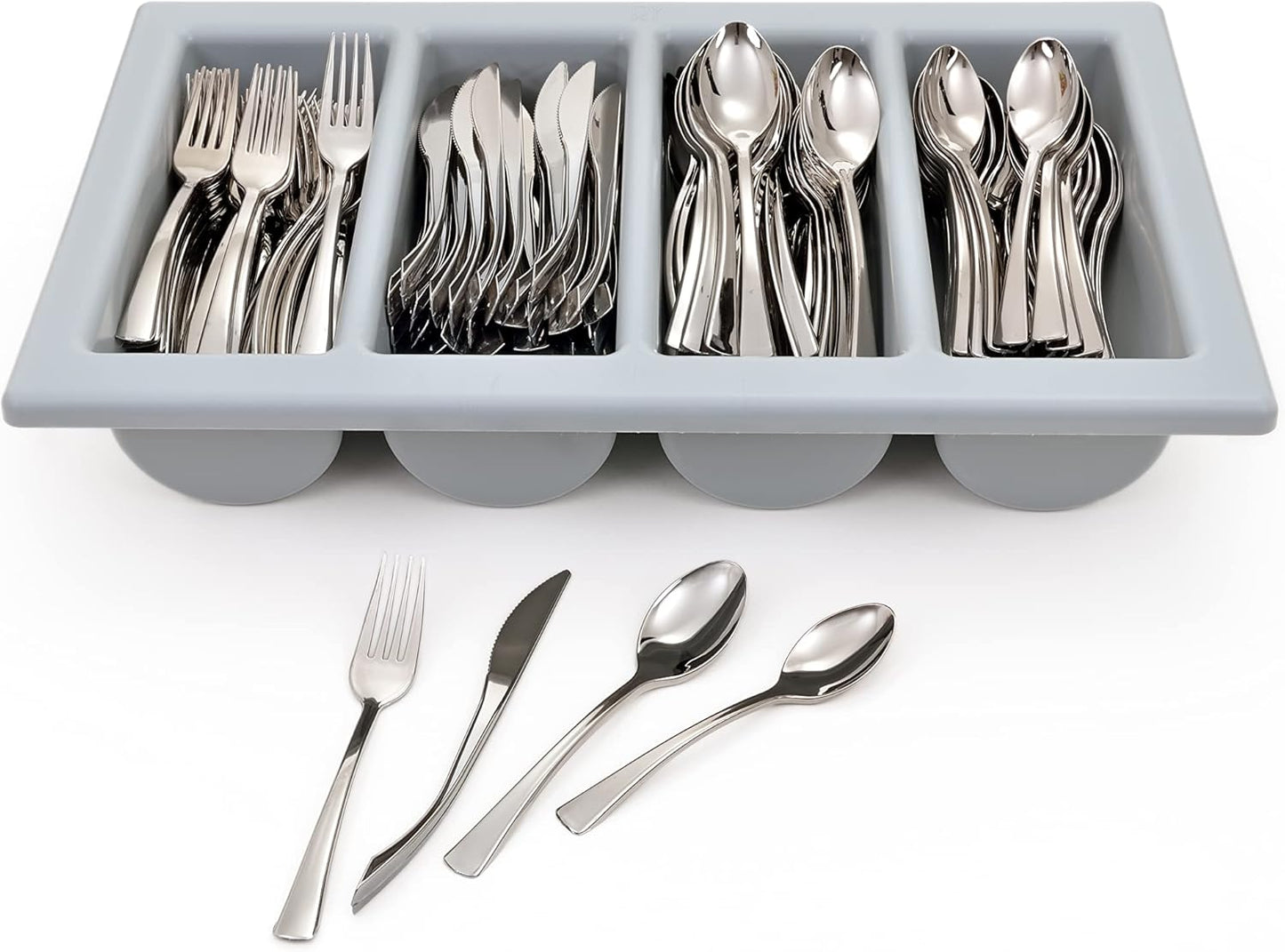 Tafelbesteck-Set für 50 Personen mit Besteckkasten, 200-tlg. mit Besteckkasten
